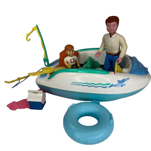 Fisher-Price 1997 Plastic Toy Speed Boat Playset Accessories & Figures Vintage - Picture 11 of 16